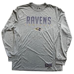 Baltimore Ravens Men’s Long Sleeve T-Shirt Gray Size Large Football 1996 Logo